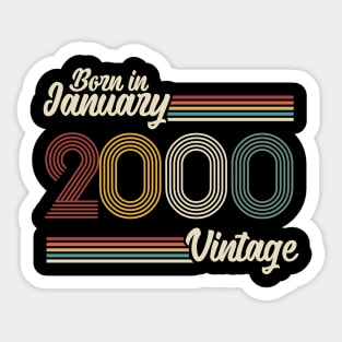 Vintage Born in January 2000 Sticker